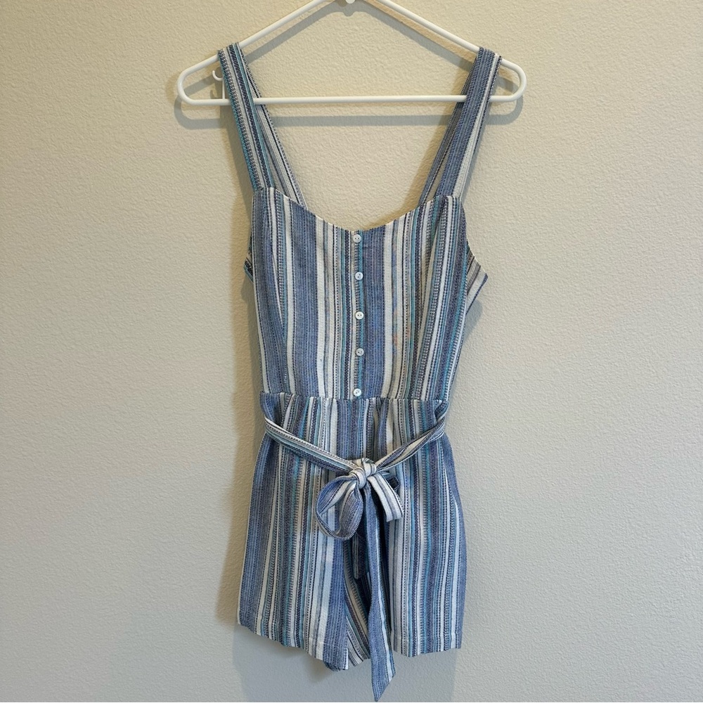 Windsor Blue and White Striped Romper